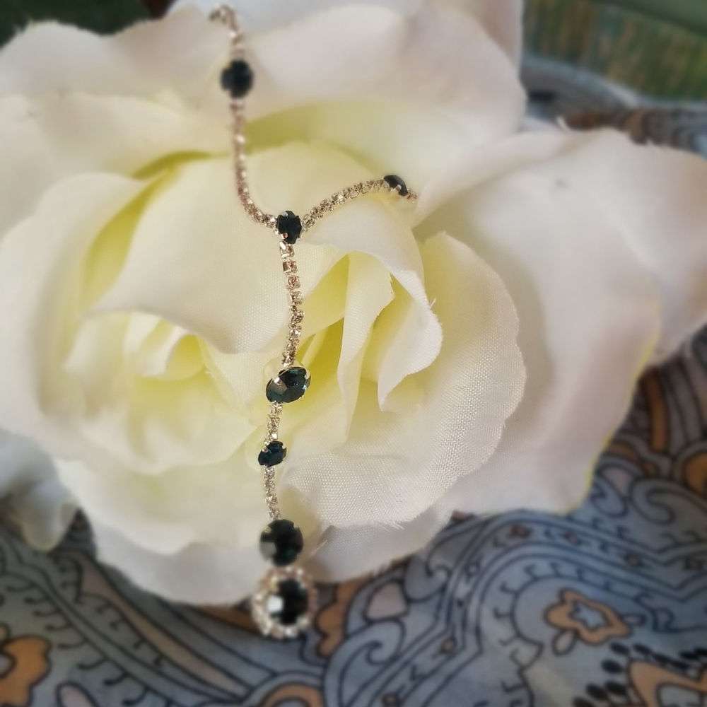 Blue Sapphire Drop, Diamond Necklace
